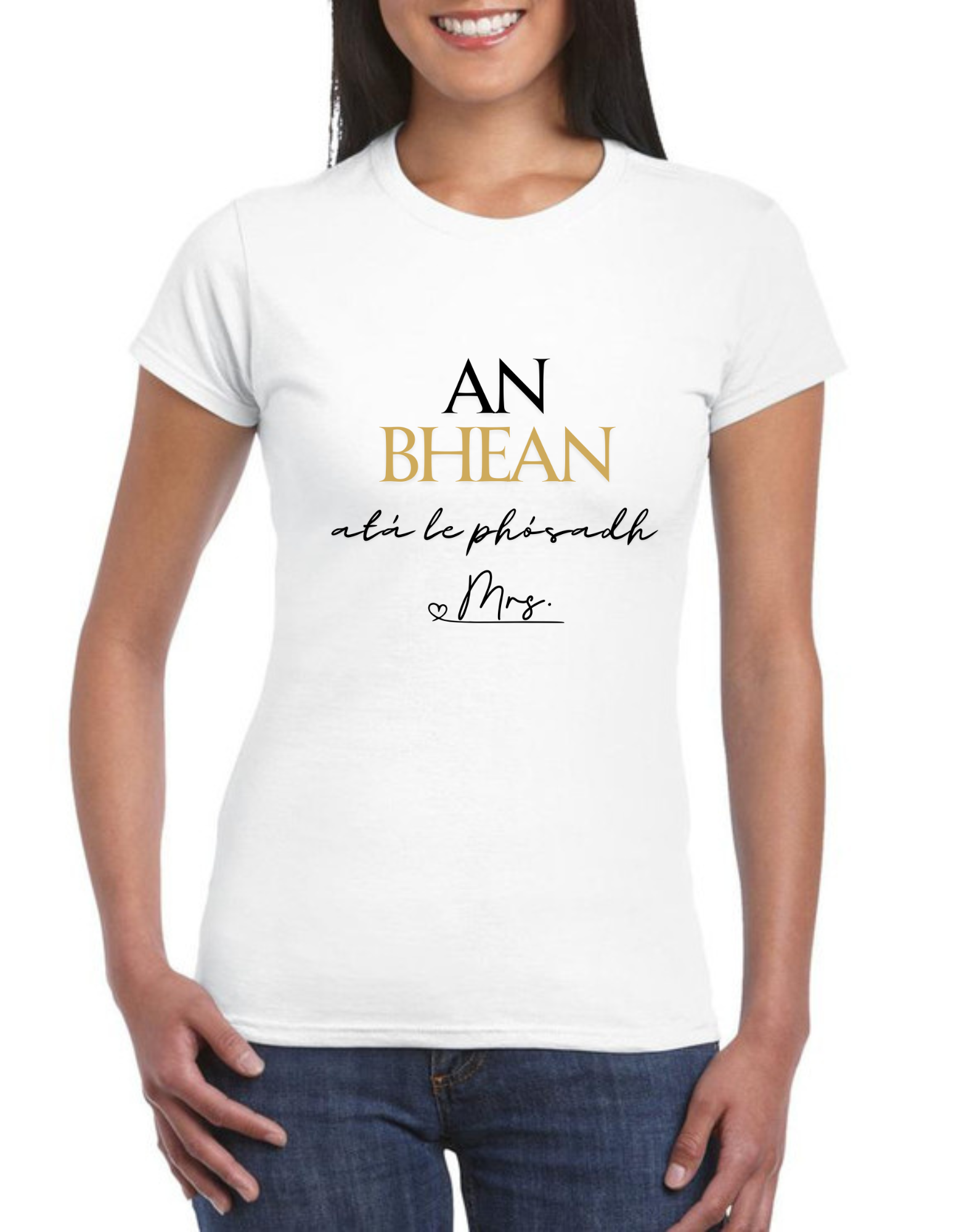 Bean Mrs Bride to Be Gaeilge t-shirt