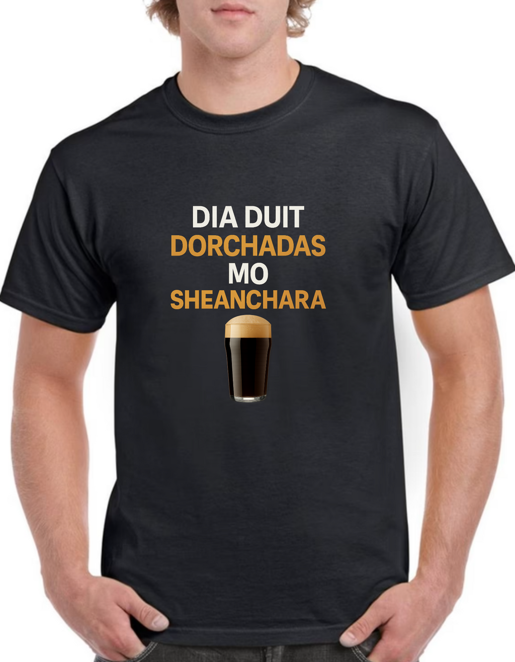Dua duit dorchadas Mens cotton t-shirt