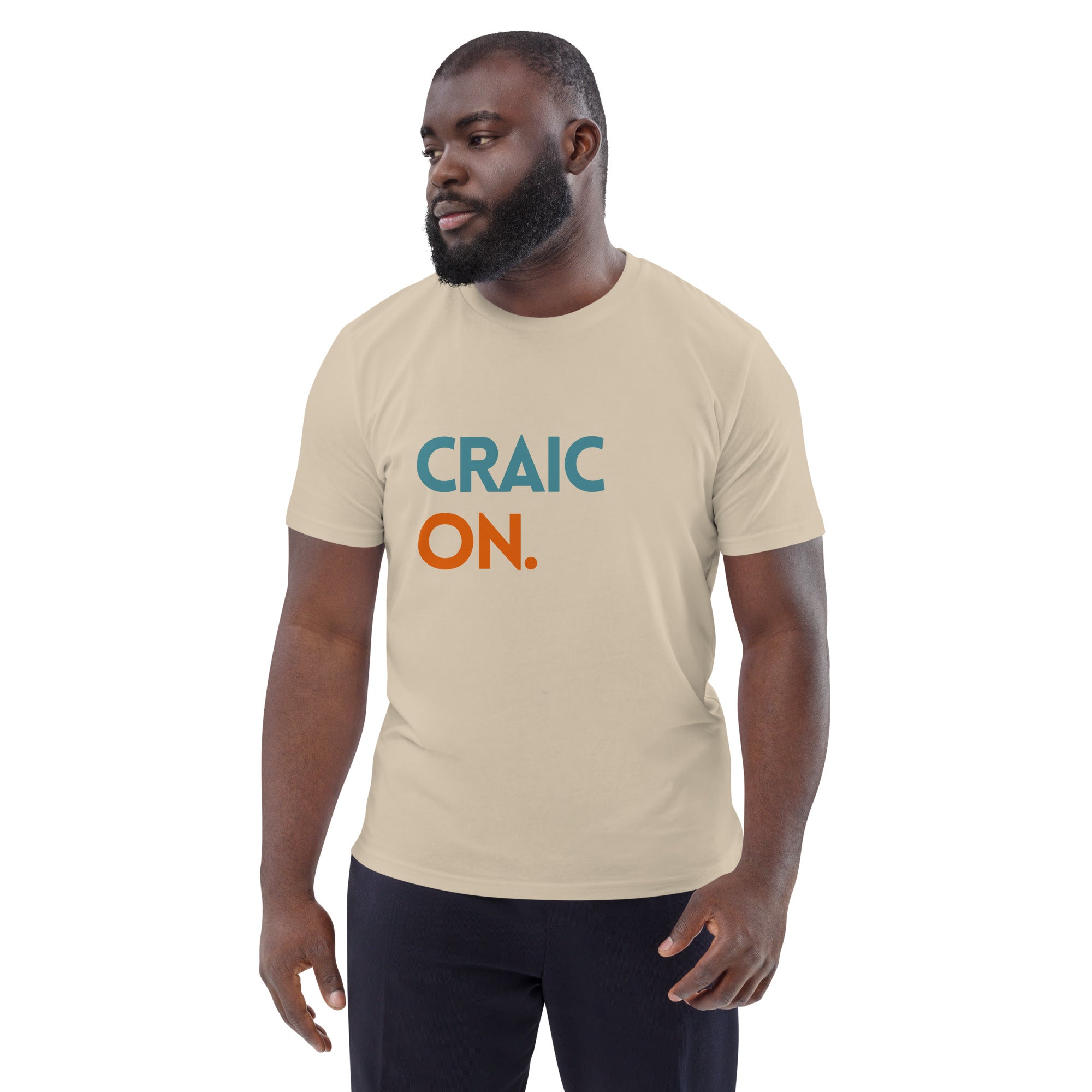 Funny Irish slogan t-shirt with ‘Craic on’ text