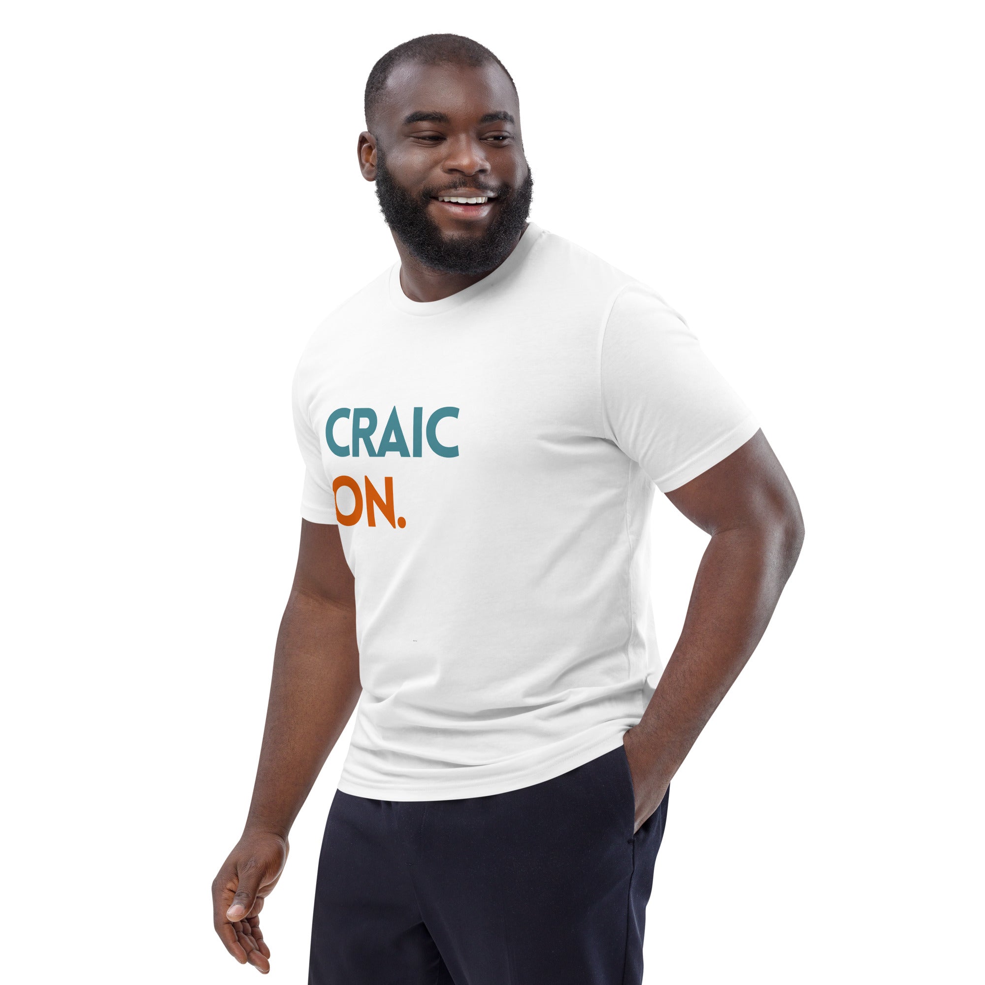 Funny Irish slogan t-shirt with ‘Craic on’ text