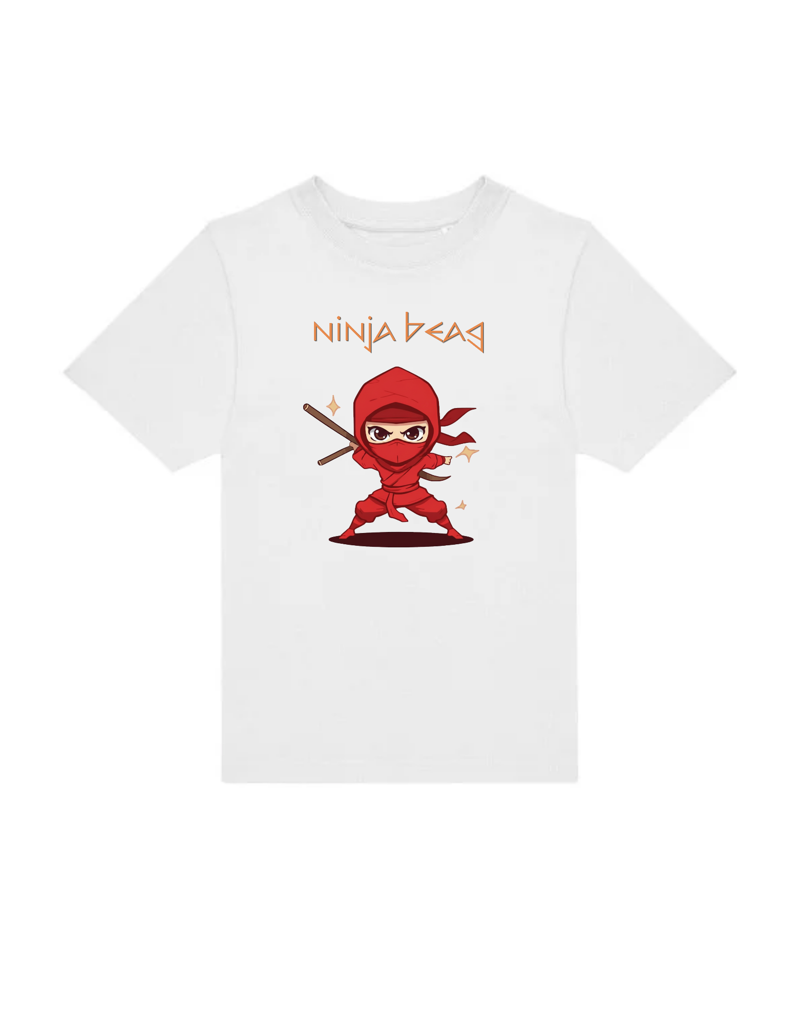 Boys Red Ninja beag Gaeilge tee