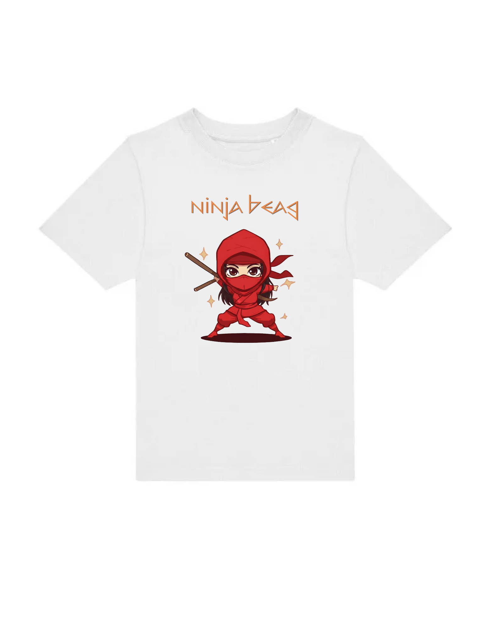 Girls Red Ninja beag Gaeilge tee
